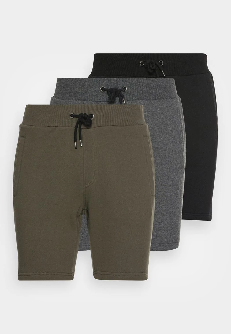 Pier One Hombre 3 PACK - Shorts - Black/grey/green 8 Pier One Hombre 3 PACK - Shorts - Black/grey/green - Imagen 6