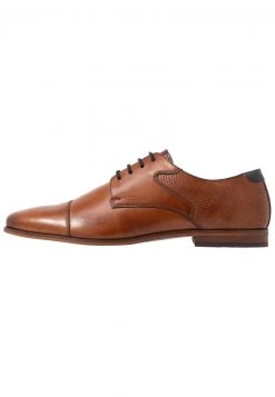 Pier One Hombre LEATHER - Zapatos Con Cordones - Cognac