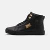 Pier One Unisexo Zapatillas Altas - Black/gold-coloured