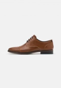 Pier One Hombre LEATHER - Mocasines - Cognac