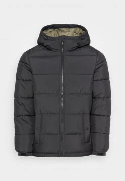 Pier One Hombre BASIC PUFFER JACKET WITH CONTRAST HOOD - Chaqueta De Invierno - Black/olive -Ofertas Pier One Tienda 0af67baf0bbc42b4b7721cbde50c95b0