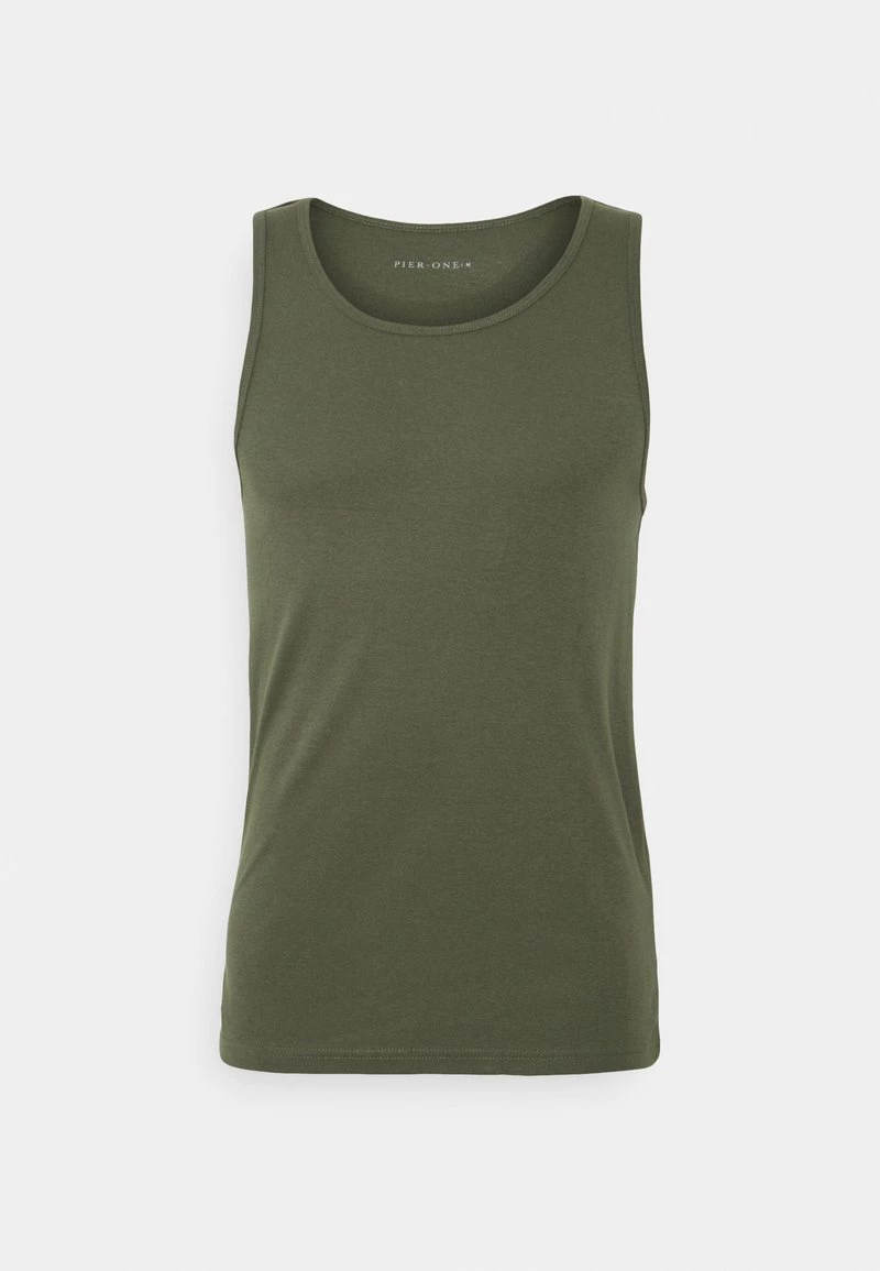 Pier One Hombre 3 PACK - Camiseta Interior - Black/khaki/mottled Dark Grey 6 Pier One Hombre 3 PACK - Camiseta Interior - Black/khaki/mottled Dark Grey - Imagen 4