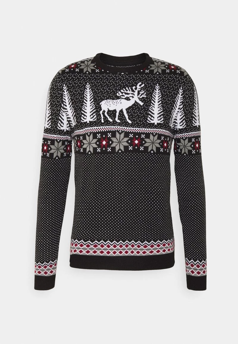 Pier One Hombre WINTERY CHRISTMAS JUMPER - Jersey De Punto - Black 3 Pier One Hombre WINTERY CHRISTMAS JUMPER - Jersey De Punto - Black