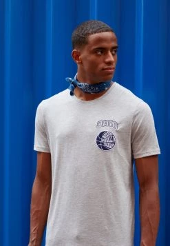 Pier One Hombre GRAPHIC T-SHIRT - Camiseta Básica - Mottled Grey -Ofertas Pier One Tienda 1fdd1161053e45d89d814d54e051029a