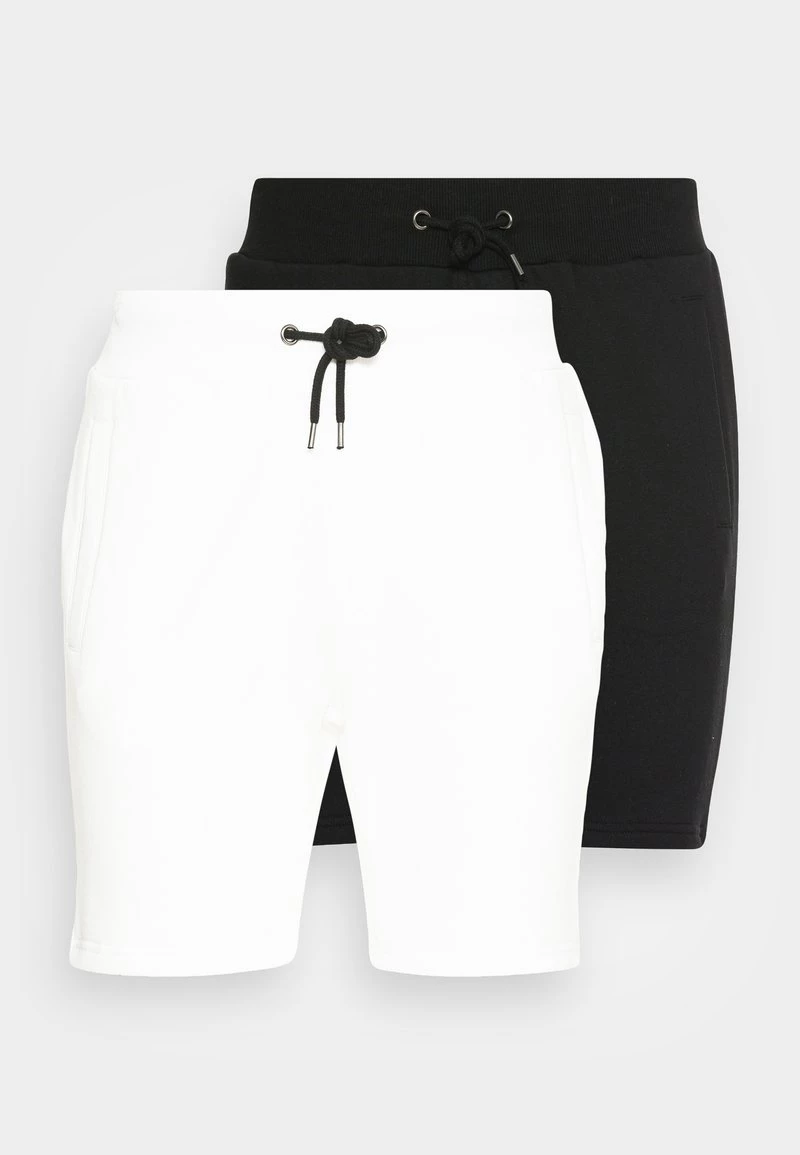 Pier One Hombre 2 PACK - Shorts - Black/white 7 Pier One Hombre 2 PACK - Shorts - Black/white - Imagen 5
