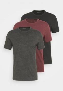 Pier One Hombre 3 PACK - Camiseta Básica - Black/mottled Dark Grey/bordeaux -Ofertas Pier One Tienda 3a3d359b577841e6a576172d8b53126f