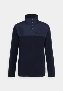 Pier One Hombre FABRIC BLOCK TROYER - Forro Polar - Dark Blue