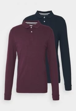 Pier One Hombre 2 PACK - Polo - Bordeaux/dark Blue
