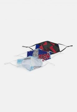 Pier One Unisexo 3 PACK UNISEX - Mascarilla De Tela - Blue/red