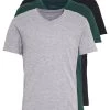 Pier One Hombre 3 PACK - Camiseta Básica - Black, Grey, Green -Ofertas Pier One Tienda 52134d96565747c2b7ae7569c6f97bb0