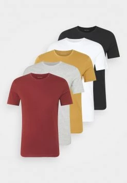 Pier One Hombre 5 PACK - Camiseta Básica - Brown/white/black -Ofertas Pier One Tienda 5678841ae5a9410890b230c08f47da25