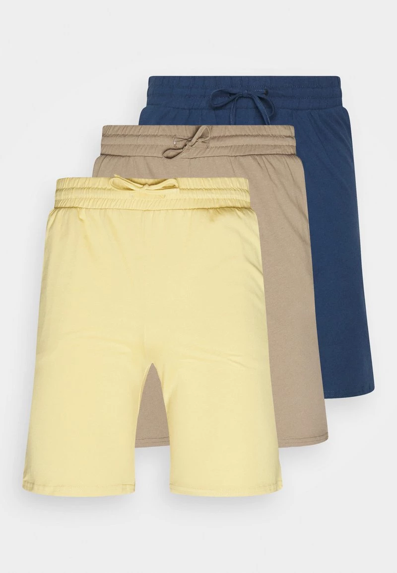 Pier One Hombre 3 PACK - Pantalón De Pijama - Dark Blue/yellow/taupe 3 Pier One Hombre 3 PACK - Pantalón De Pijama - Dark Blue/yellow/taupe