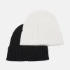 Pier One Unisexo 2 PACK UNISEX - Gorro - Black/off-white