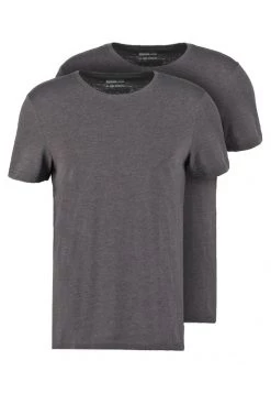 Pier One Hombre 2 PACK - Camiseta Básica - Dark Grey Melange