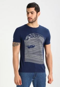 Pier One Hombre Camiseta Estampada - Dark Blue/white