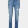 Pier One Hombre DISTRESSED DENIM SLIM FIT - Vaqueros Slim Fit - Light Blue