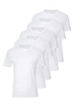 Pier One 5 PACK - Camiseta Básica - White, Hombre
