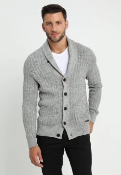 Pier One Chaqueta De Punto - Mottled Dark Grey, Hombre