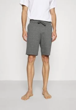 Pier One Hombre LOUNGE STRIPED SHORTS - Pantalón De Pijama - Mottled Dark Grey/mottled Grey