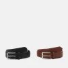 Pier One Hombre 2 PACK - Cinturón - Brown/black