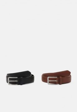 Pier One Hombre 2 PACK - Cinturón - Brown/black
