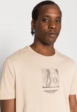 Pier One Hombre Camiseta Estampada - Tan -Ofertas Pier One Tienda 77d0fcbf246c48239c77c1f402852ca8