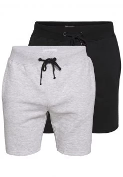 Pier One 2 PACK - Shorts - Light Grey /black, Hombre
