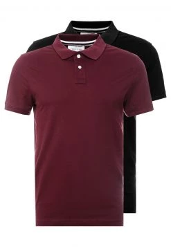 Pier One Hombre 2 PACK - Polo - Bordeaux/black