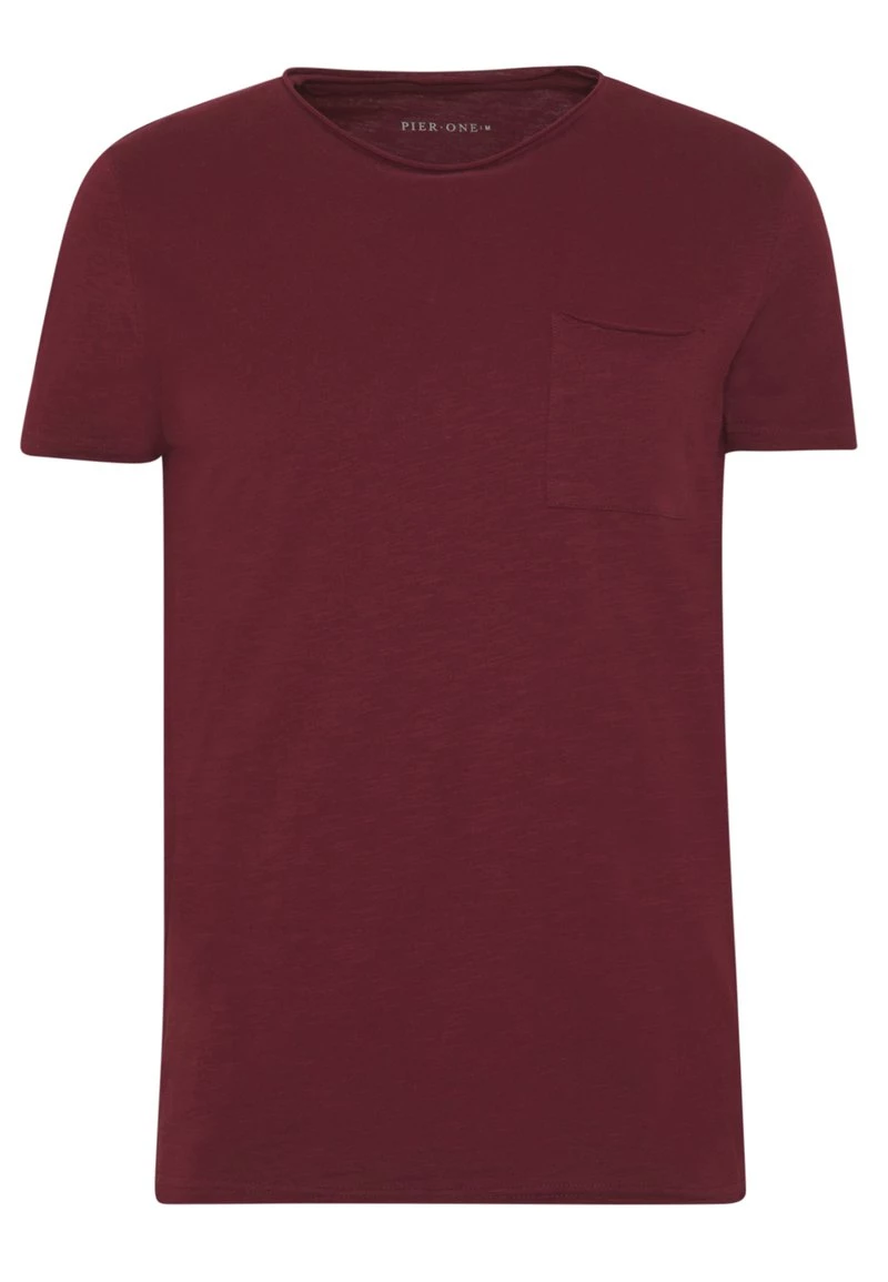 Pier One Hombre Camiseta Básica - Bordeaux 6 Pier One Hombre Camiseta Básica - Bordeaux - Imagen 4