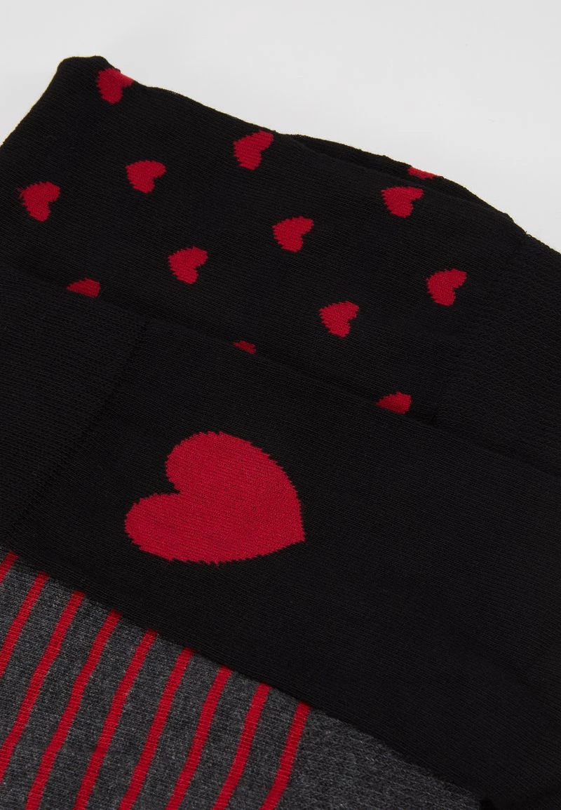 Pier One Hombre VALENTINES 3 PACK - Calcetines - Black/dark Red 5 Pier One Hombre VALENTINES 3 PACK - Calcetines - Black/dark Red - Imagen 3