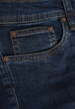Pier One Hombre DISTRESSED DENIM SLIM FIT - Vaqueros Slim Fit - Dark Blue Denim -Ofertas Pier One Tienda 9832ee86e7b2424ca4a173a36ae6e237