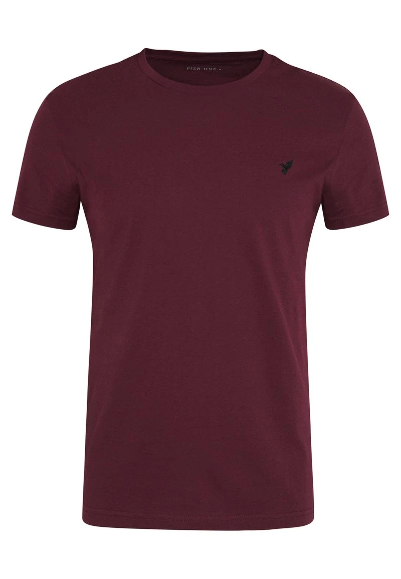 Pier One Hombre Camiseta Básica - Bordeaux 7 Pier One Hombre Camiseta Básica - Bordeaux - Imagen 5