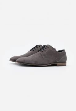 Pier One LEATHER - Zapatos Con Cordones - Grey, Hombre -Ofertas Pier One Tienda a8e5e4498ed6464fb116804b7956ecce