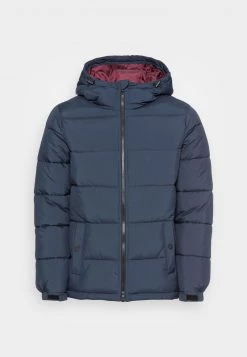Pier One Hombre BASIC PUFFER JACKET WITH CONTRAST HOOD - Chaqueta De Invierno - Dark Blue/bordeaux -Ofertas Pier One Tienda ac5e13e048ab4db58442dec95d358461