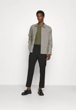 Pier One Hombre 3 PACK - Camiseta De Manga Larga - Black/dark Grey/olive