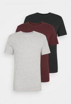 Pier One Hombre 3 PACK - Camiseta Básica - Black/grey/bordeaux -Ofertas Pier One Tienda b4adf13b9960406cbe579058828ee383