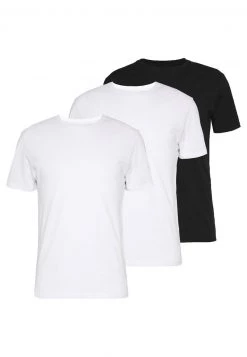 Pier One Hombre 3 PACK - Camiseta Básica - Black/ White