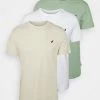 Pier One Unisexo BIRDIE - Camiseta Básica - White/off-white/green