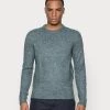 Pier One Hombre ESSENTIAL WINTER CREWNECK - Jersey De Punto - Blue/grey
