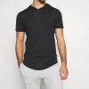 Pier One Camiseta Estampada - Black, Hombre