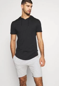 Pier One Camiseta Estampada - Black, Hombre