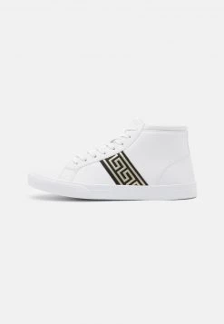 Pier One Hombre Zapatillas Altas - White/gold-coloured