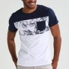 Pier One Hombre Camiseta Estampada - Navy/white -Ofertas Pier One Tienda c3d097dd28194ed8a0ef4ff710602608
