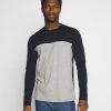 Pier One Camiseta De Manga Larga - Dark Blue, Hombre