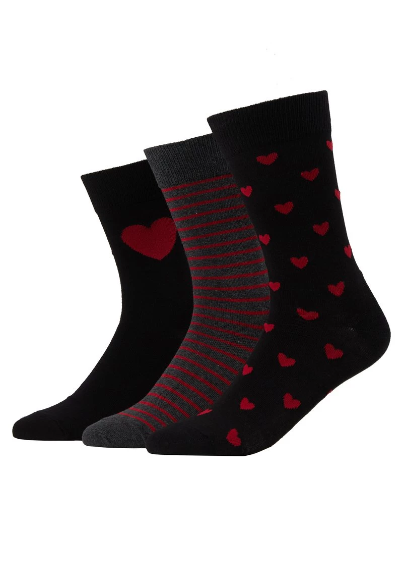Pier One Hombre VALENTINES 3 PACK - Calcetines - Black/dark Red 4 Pier One Hombre VALENTINES 3 PACK - Calcetines - Black/dark Red - Imagen 2