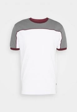 Pier One Hombre Camiseta Estampada - Grey/white/bordeaux -Ofertas Pier One Tienda ccbc10a09ed54b6c986bd3c16a425d16