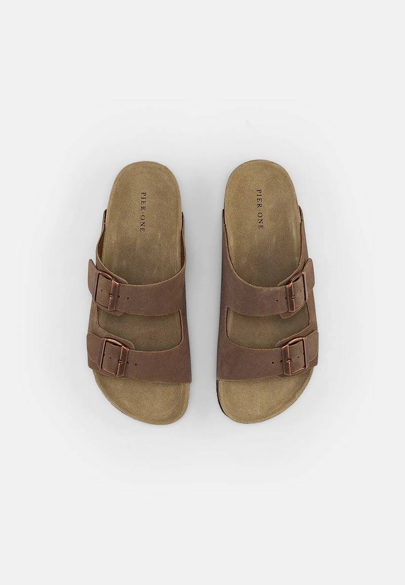 Pier One Unisexo LEATHER UNISEX - Sandalias Planas - Stone 6 Pier One Unisexo LEATHER UNISEX - Sandalias Planas - Stone - Imagen 4