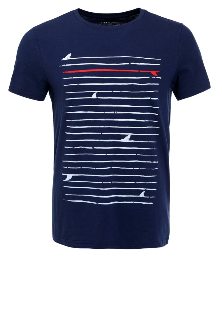 Pier One Camiseta Estampada - Navy, Hombre 8 Pier One Camiseta Estampada - Navy, Hombre - Imagen 6