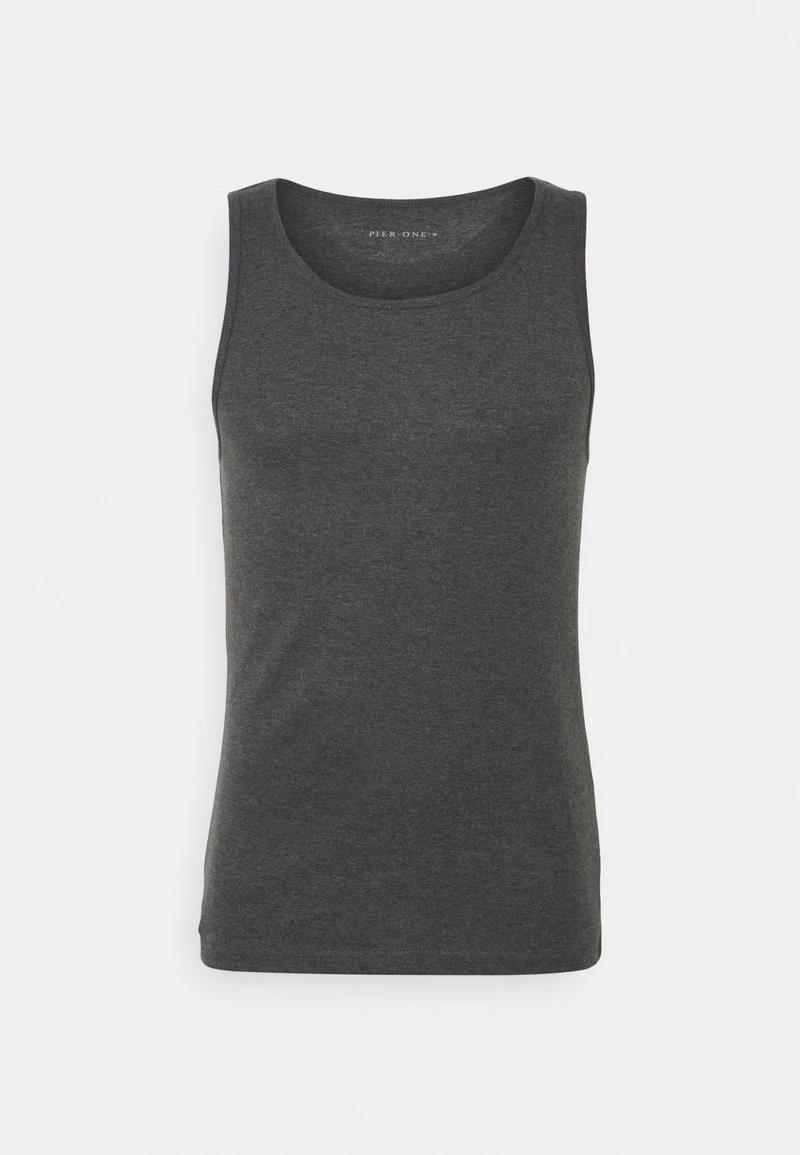 Pier One Hombre 3 PACK - Camiseta Interior - Black/khaki/mottled Dark Grey 4 Pier One Hombre 3 PACK - Camiseta Interior - Black/khaki/mottled Dark Grey - Imagen 2