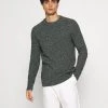 Pier One Hombre MULTICOLOUR HALF CARDIGAN JUMPER - Jersey De Punto - Dark Green